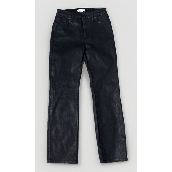 Good American Black Coated Shiny Faux Leather GS001T K103 Size‎ 4 / 27 Jeans - Picture 1 of 8
